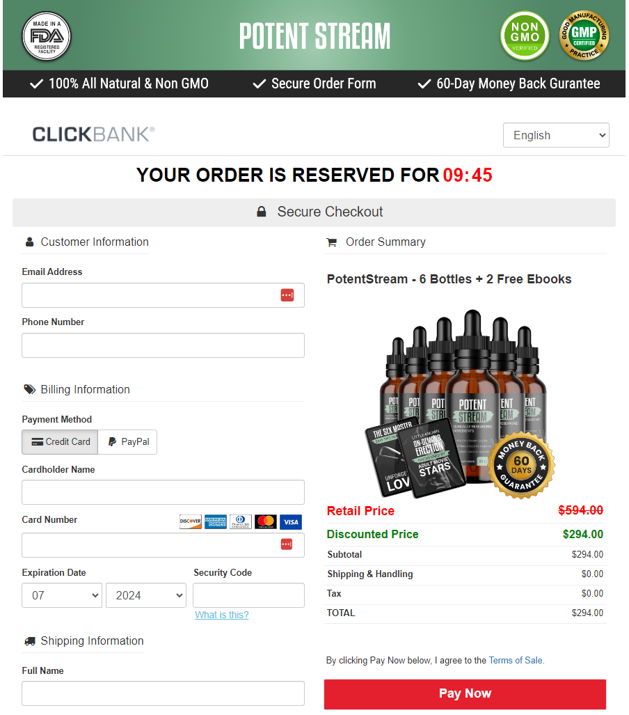 PotentStream secure checkout